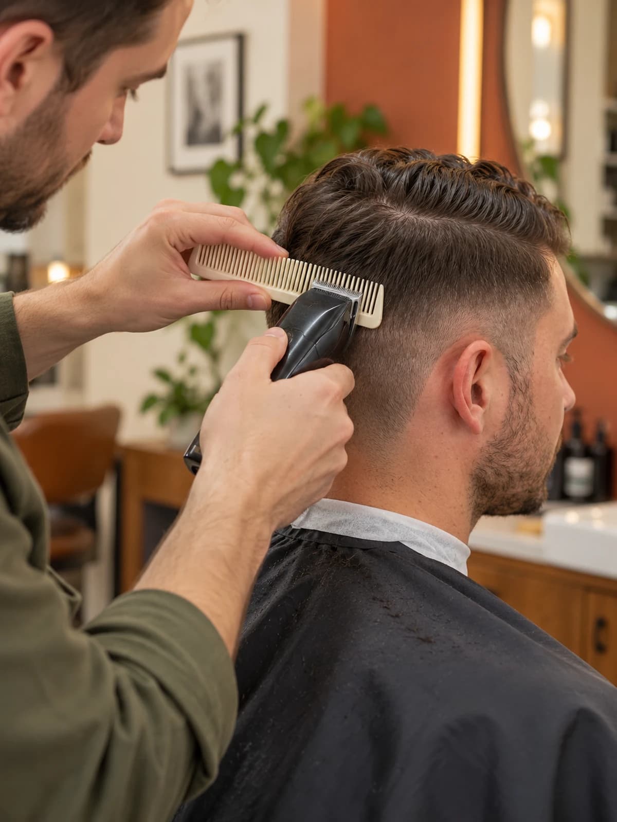 Cutting with a clipper over a comb